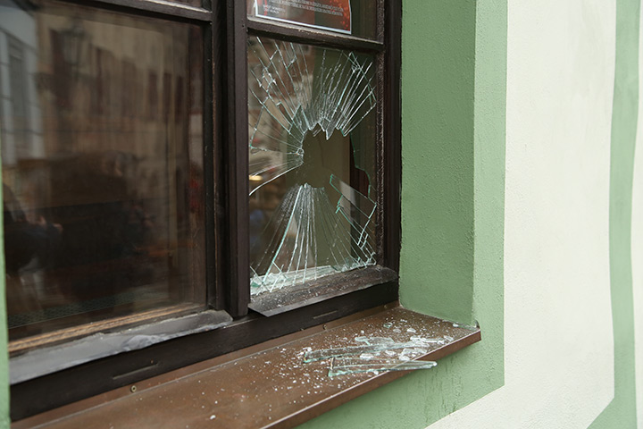 A2B Glass are able to board up broken windows while they are being repaired in Bedlington.